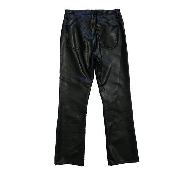 Agolde Recycled Leather Pants Womens 26 Black High Rise Waist 90s Straight Leg - Picture 10 of 12
